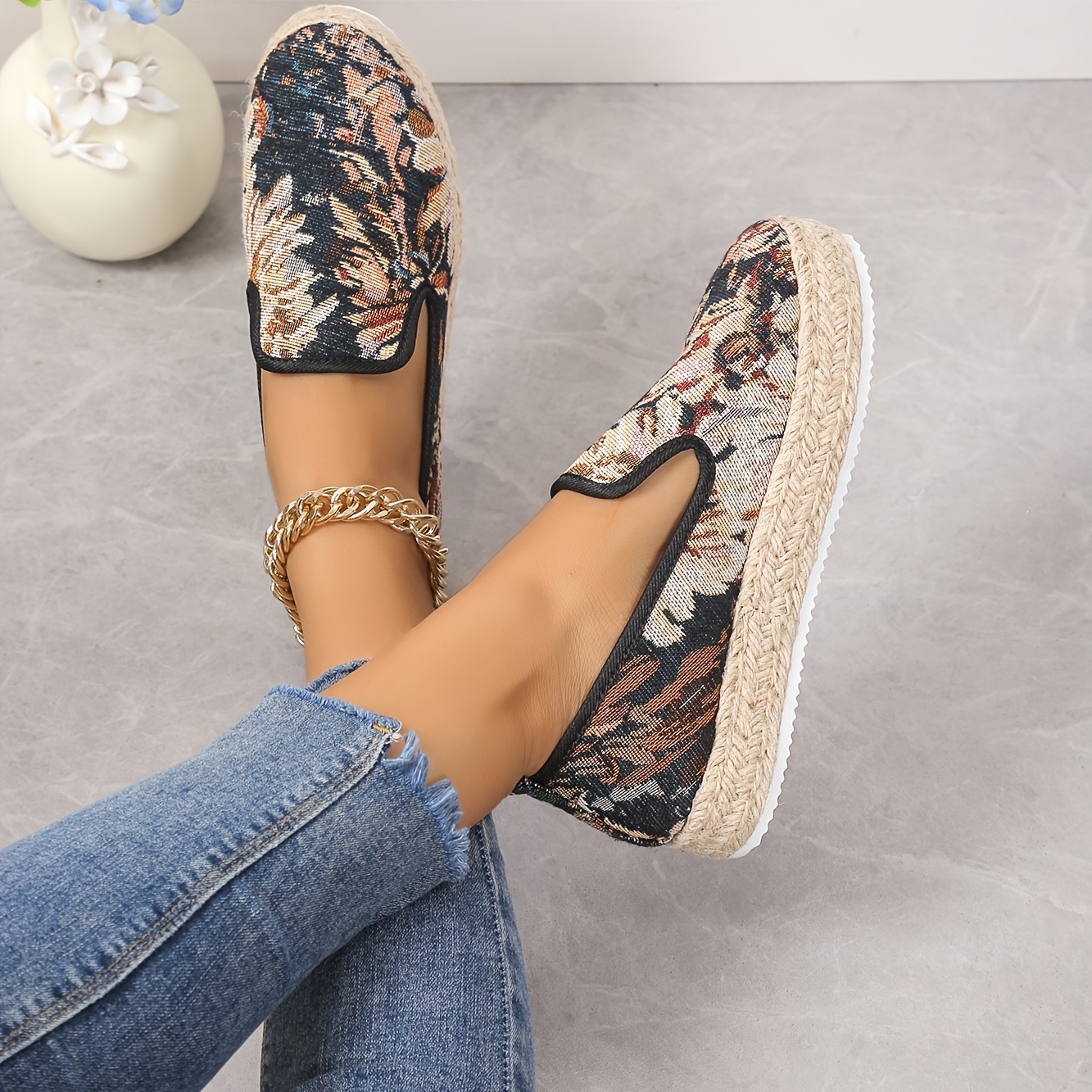 Mocassins Carrés en Cuir - Silvery - Femme - Chaussures Plates