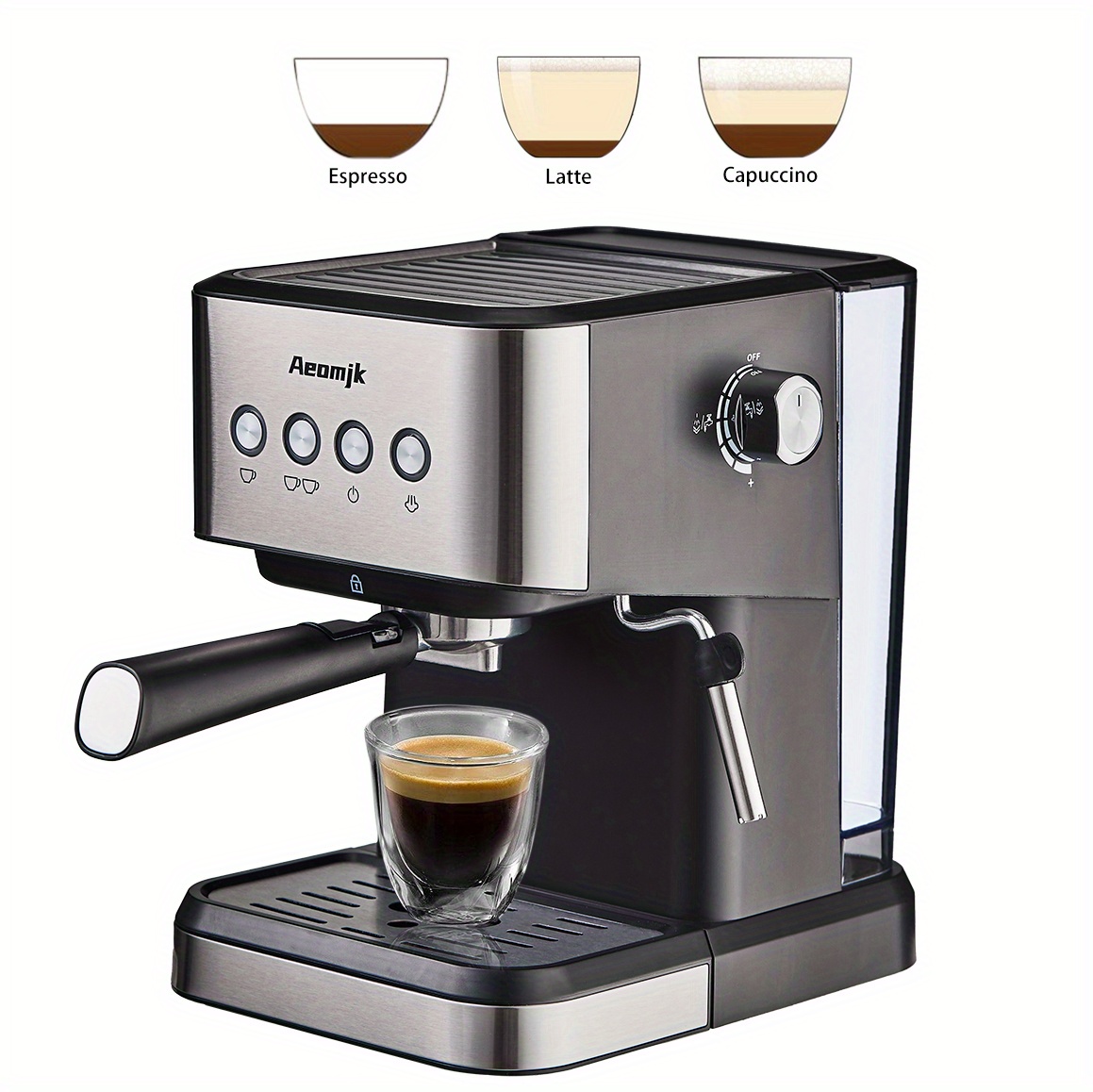 SUMSATY Máquina de café expreso de 20 bares, cafetera espresso retro con  espumador de leche para capuchino, café con leche, macchiato, tanque de  agua