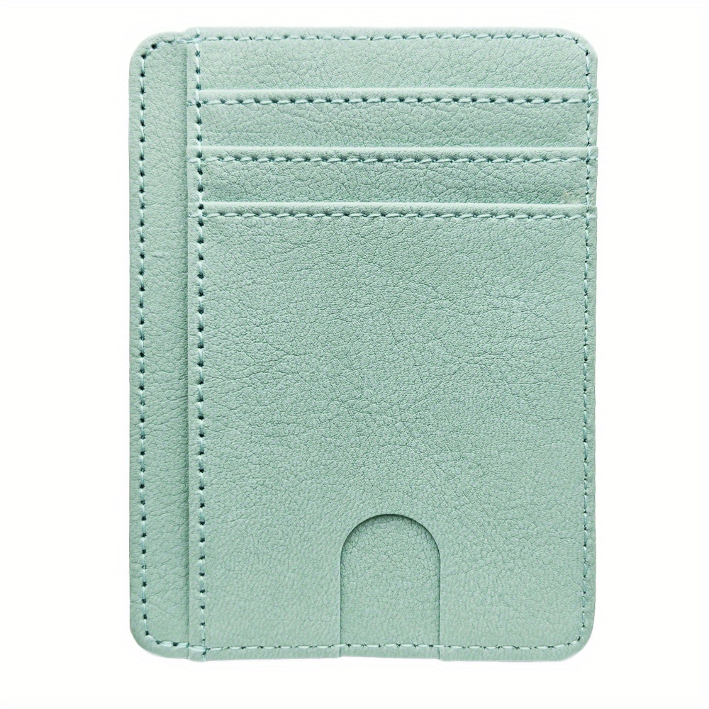 Casual Solid Color Coin Purse, Litchi Embossed Credit Card Small Wallet, Id  Window Bifold Functional Holder For Women - Temu