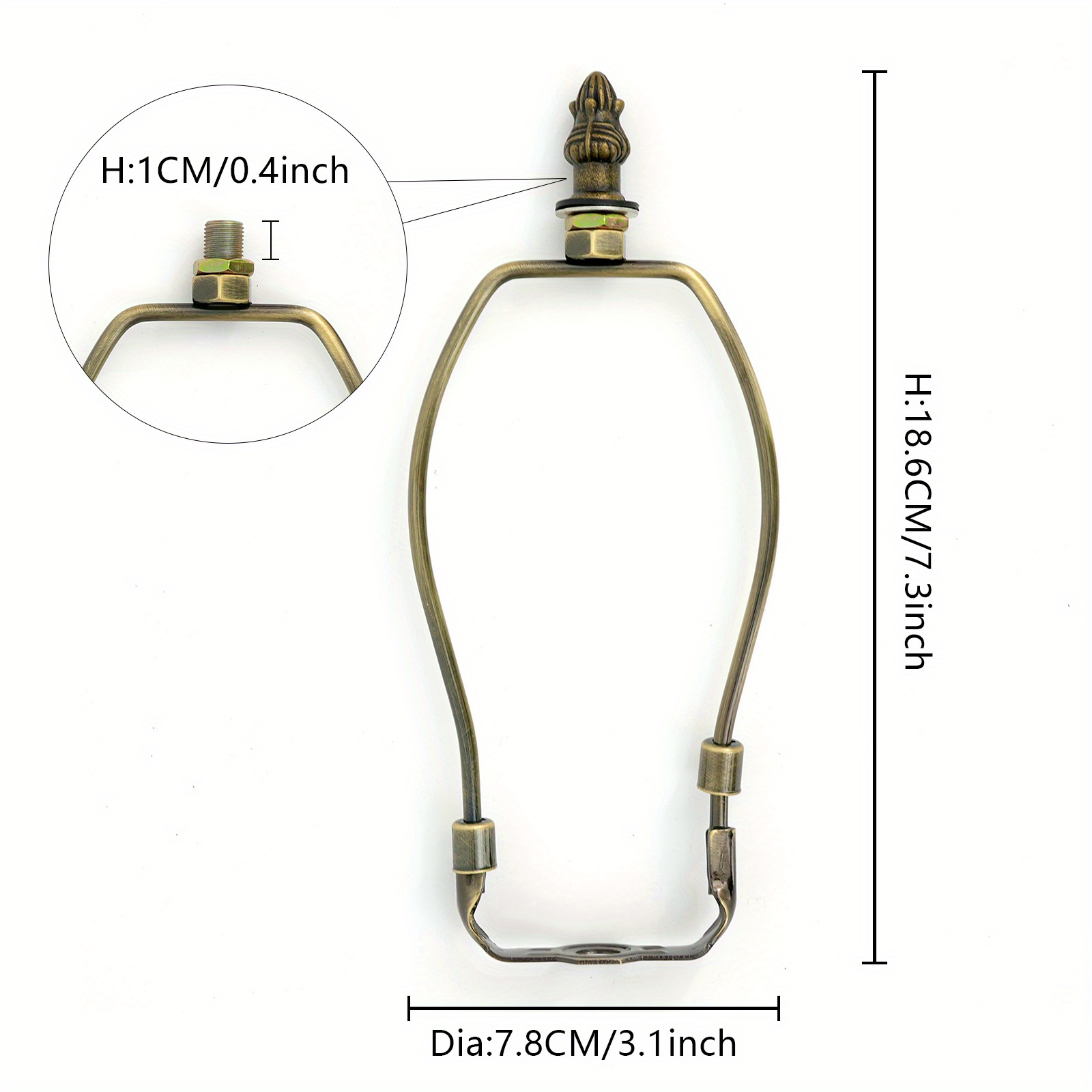 7 Inch 8 Inch Lamp Harp, Detachable Lamp Shade Holder For Table And Floor Lamps, Heavy Duty Lamp Shade Bracket With Brass Table Lamp Stand Accessories