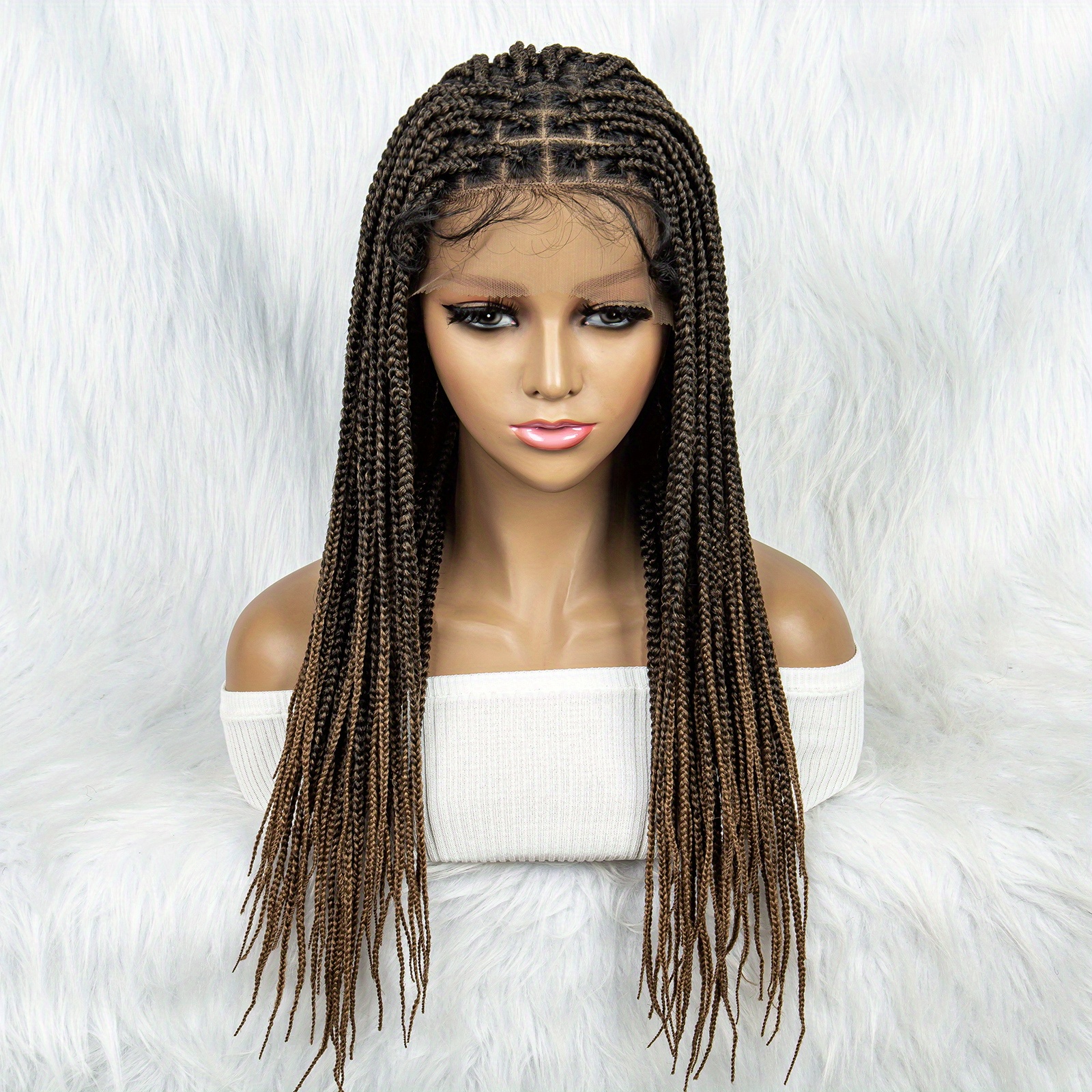 Full Lace Front Box Braided Wigs Black Women Cornrow Braids - Temu Canada