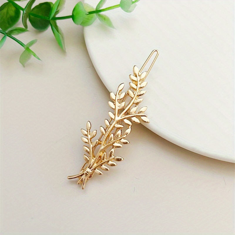 1pc Metal Alloy Wheat Shape Hair Clip Headwear For Women