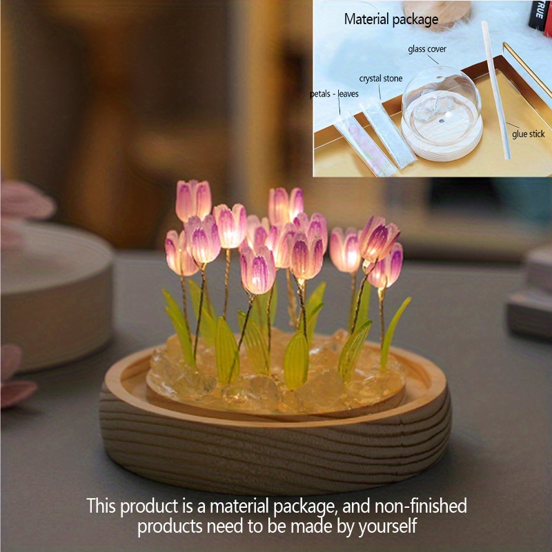 1 Unidad Lámpara Noche Creativa 9 Tulipanes Kit Material - Temu