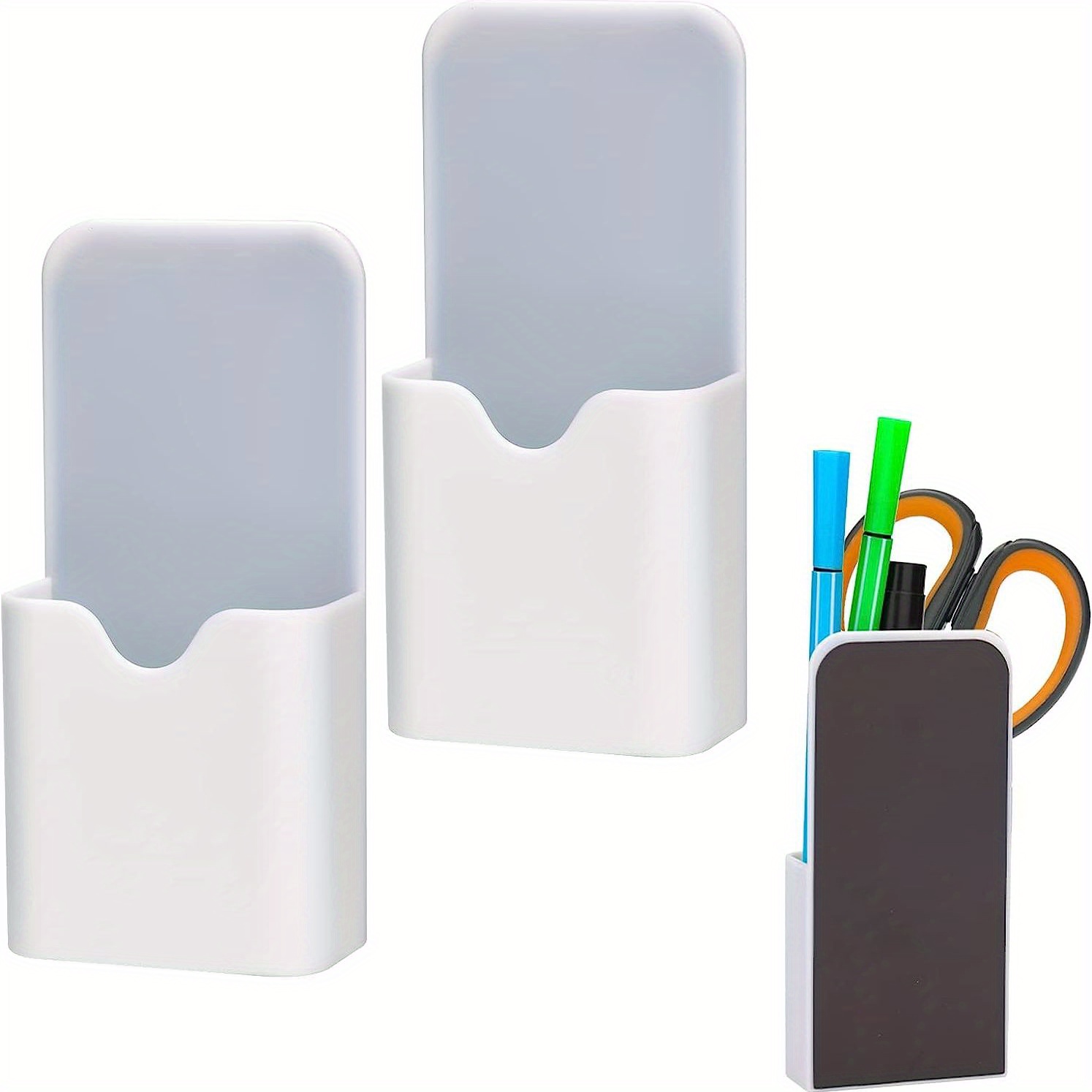 2pcs Magnetic Pen Holder Dry Erase Marker Organizer Strong Magnet Storage