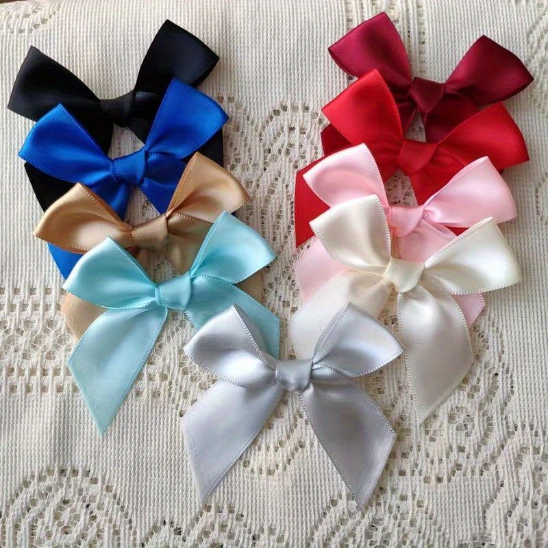 Custom satin ribbon bow pre tied ribbon rose flowers for decoration.