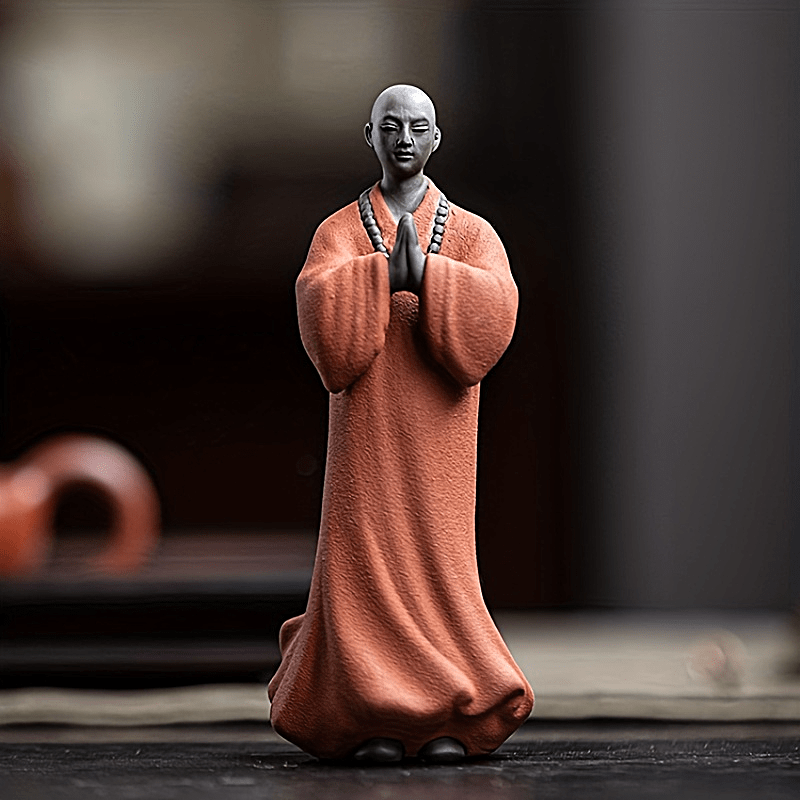 Vilead Sandstone Resin Cute Sleepy Monk Figurines Interior - Temu