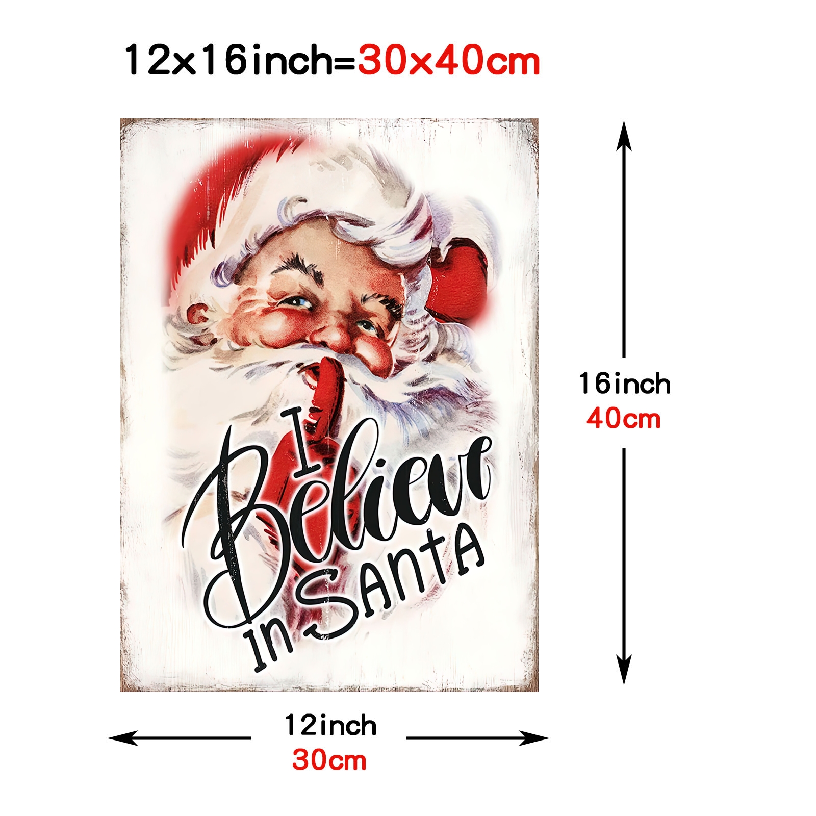 1pc Framed Christmas Canvas Painting Santa Claus Painting On