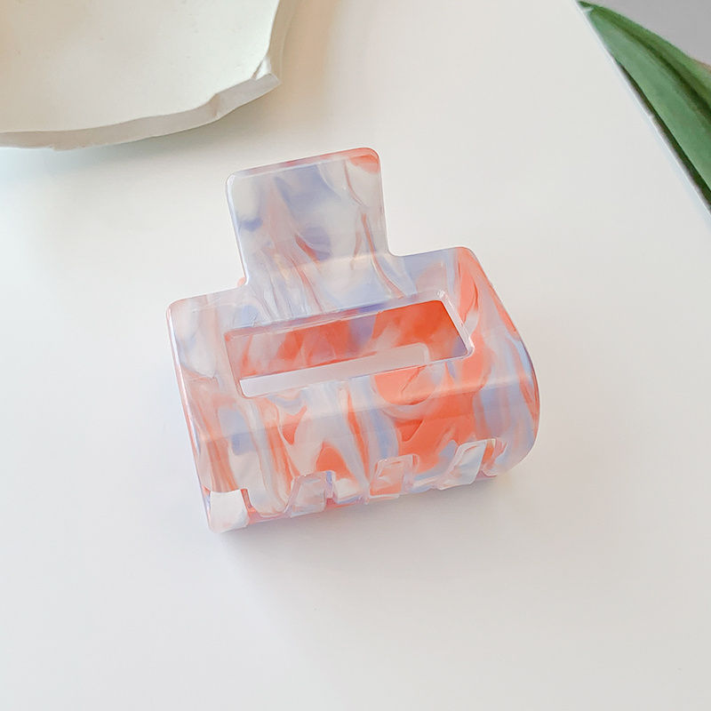 5cm Square Hollow Square Leopard Checkerboard Hair Grab Female Korean Japanese Elegant Temperament Back Head Tie Hair