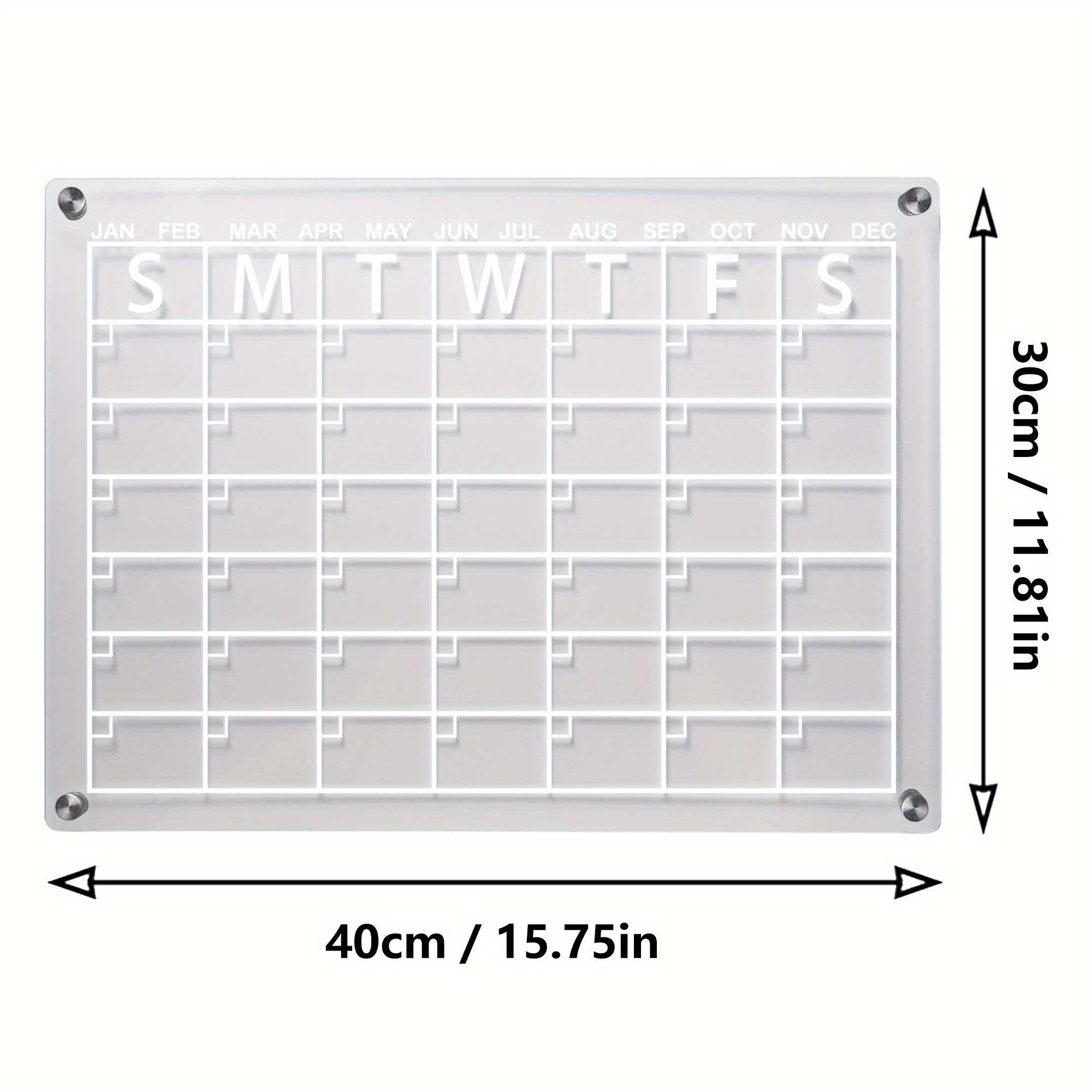 Acrylic Magnetic Monthly And Weekly Calendar For Fridge - Temu