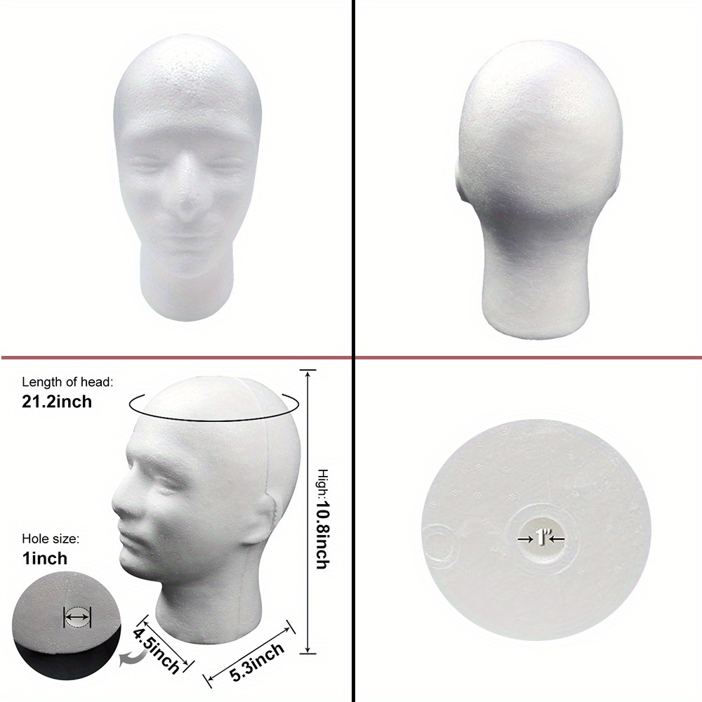 Male Headform Foam Mannequin Display Of Hats Wigs Masks Hats - Temu United  Arab Emirates