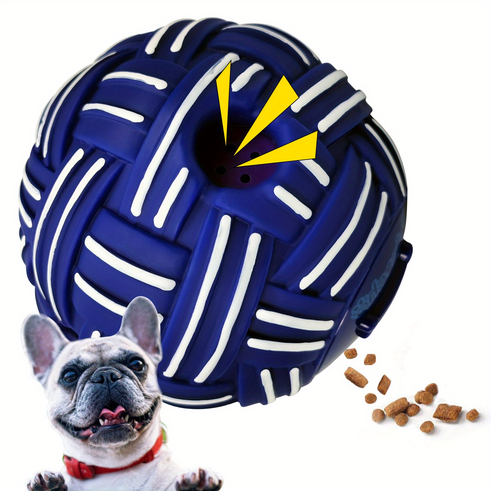 Leaky Food Wobble Giggle Dog Ball, Interactive Chew Giggle Ball