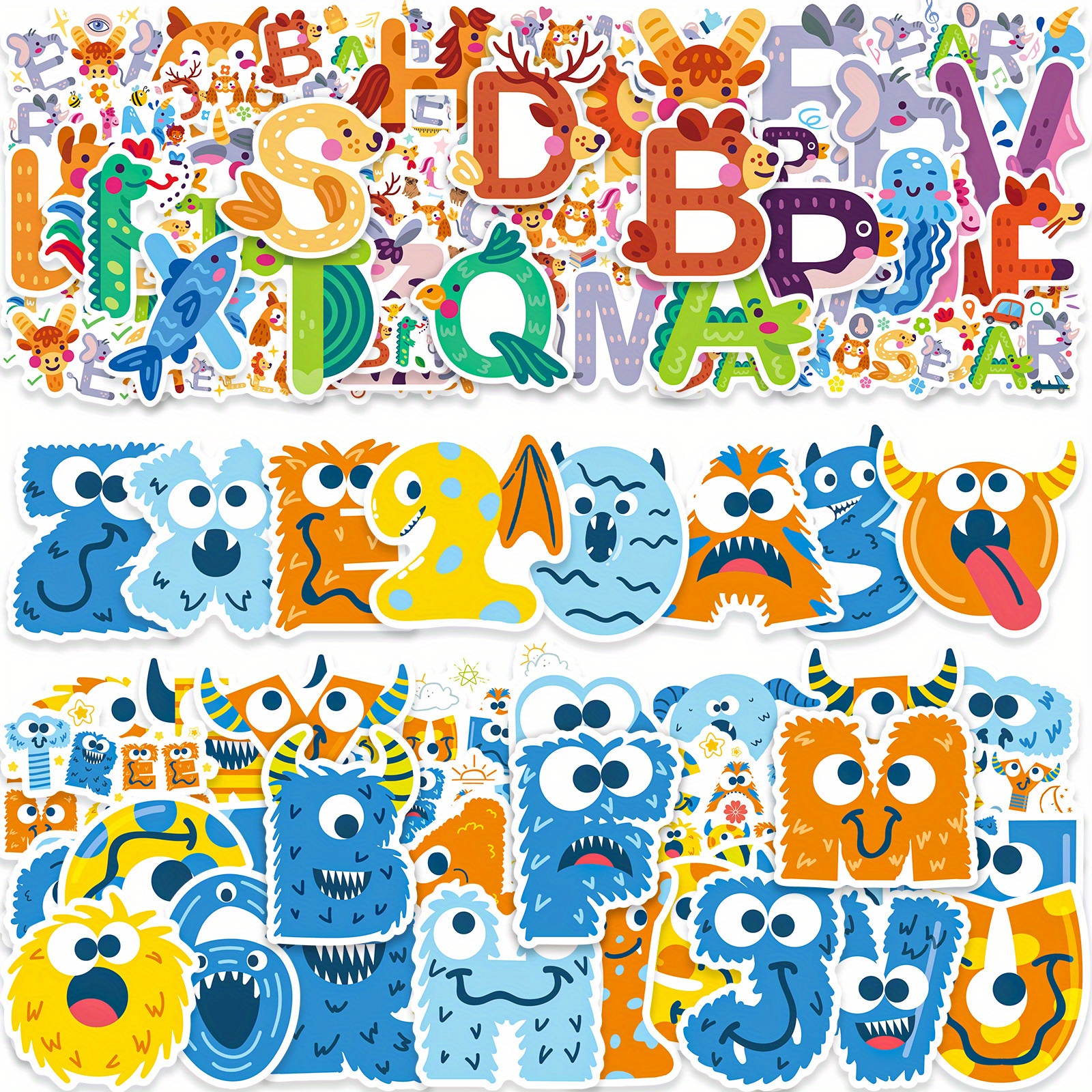 100Pcs Alphabet Letter Stickers, Waterproof Stickers for Scrapbook, Laptop,  Computers, Skateboards, Water Bottles and Gift