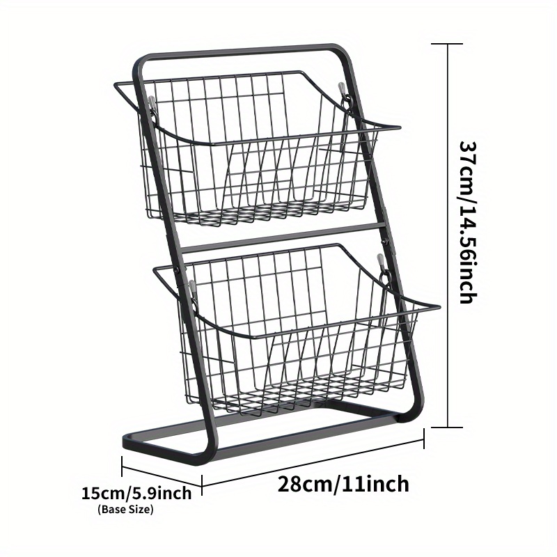 2 tier Detachable Metal Storage Basket For Countertop - Temu