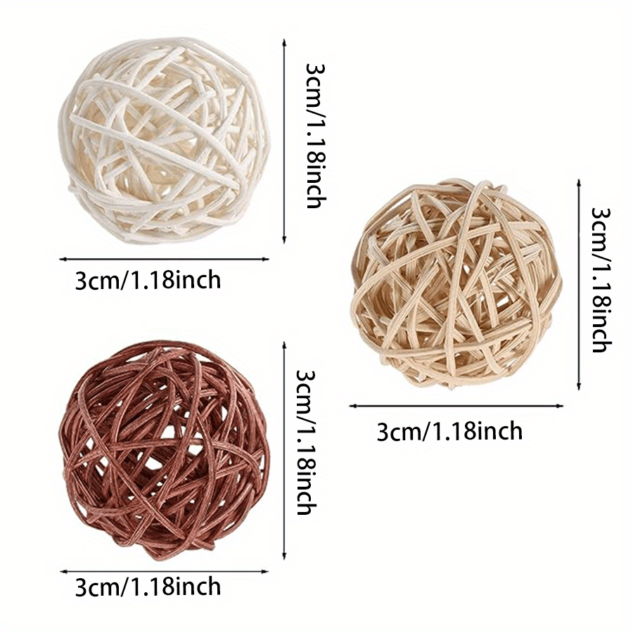 Mini Rattan Balls, Decorative Ball, Orbs Vase Fillers Table Decor