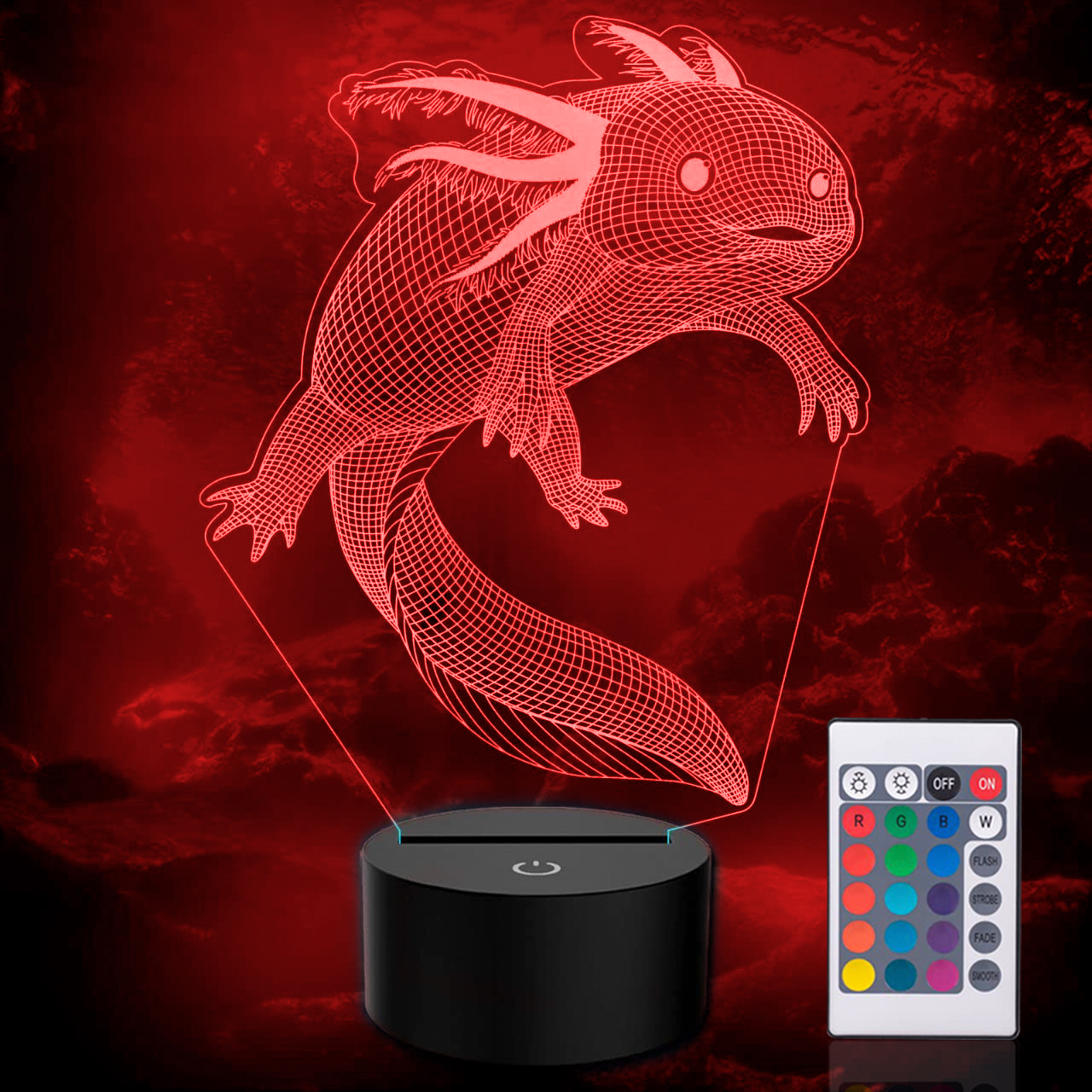 Axolotl Night Light, 3d Illusion Lamp Axolotl Lights, 16 Colors Crack Base  Desk Lamps, With Remote Control, Perfect As Birthday Christmas Gifts, Home  Decoration - Temu