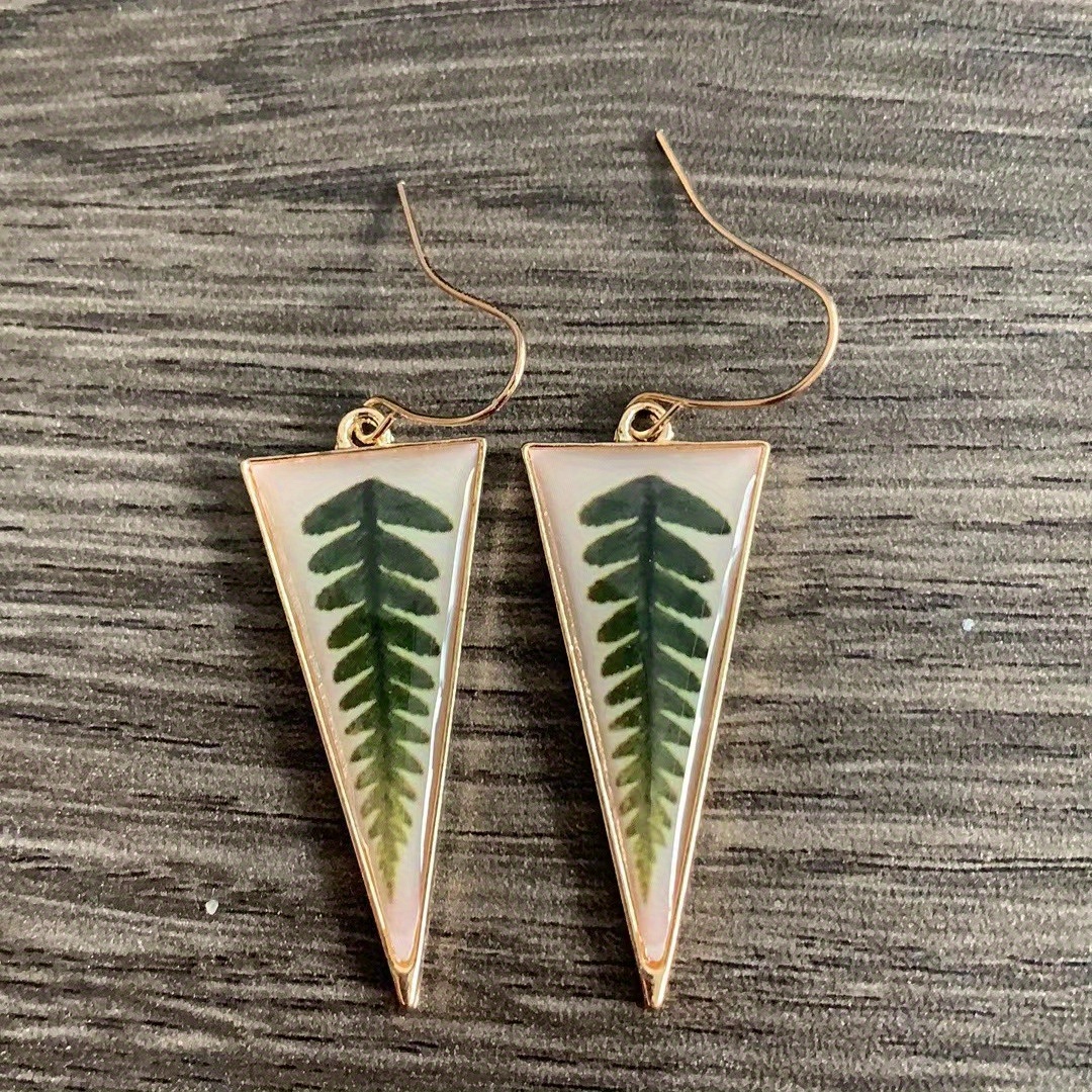 Green deals triangle earrings