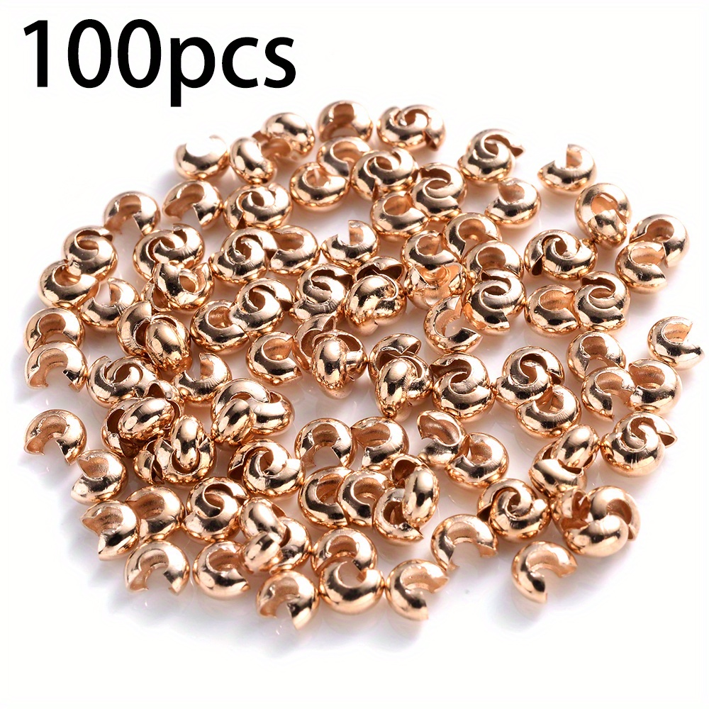 Ball Crimp End Beads 500pcs Stopper Spacer Bead Findings Jewelry Making, Women's, Size: 2.5mm/500pcs, Brown