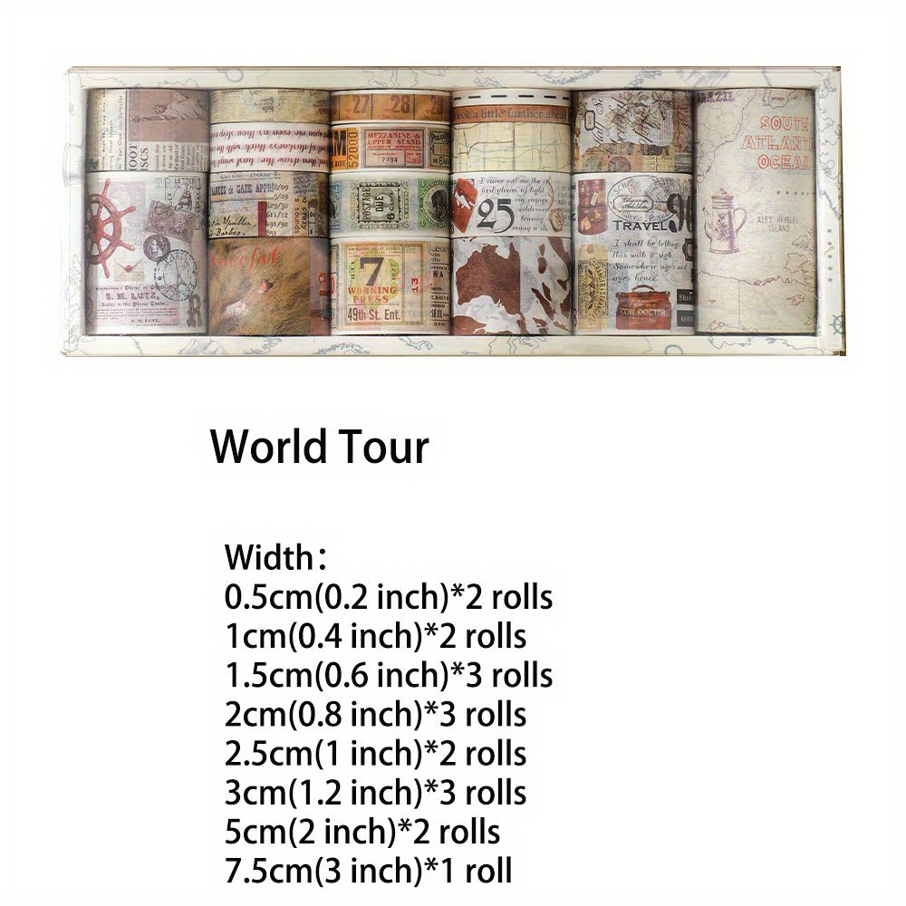 10 Rolls Washi Tape Set 8.5*7.5*3.5cm(3.35*2.95*1.38Inch)