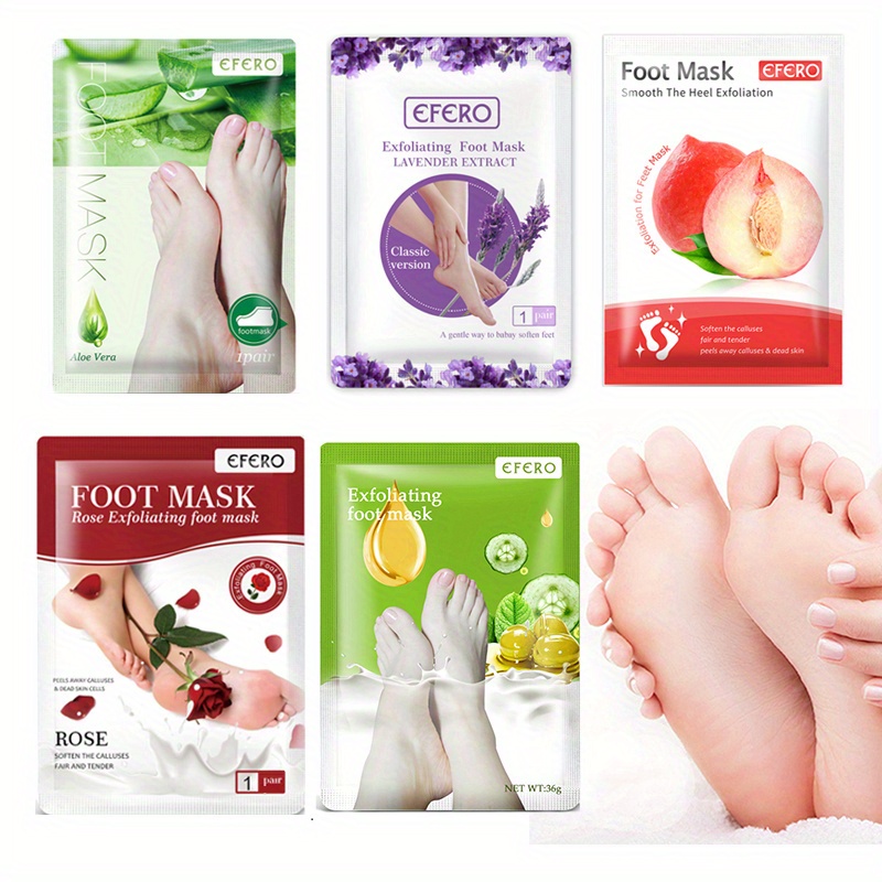 Foot Peel Mask - 5 Pack, Exfoliating Foot Care Mask Make Feet Baby