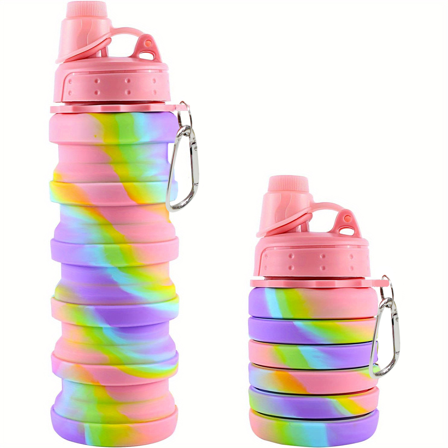 Silicone Collapsible Sports Water Bottle, Reusable, Travel