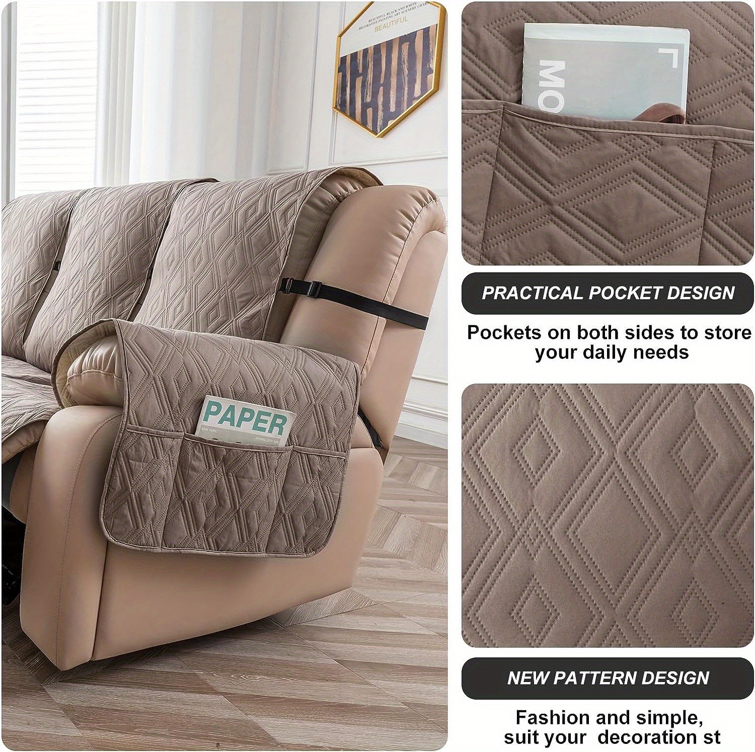 2pcs/set Funda Sillón Reclinable Antideslizante Funda Sofá - Temu