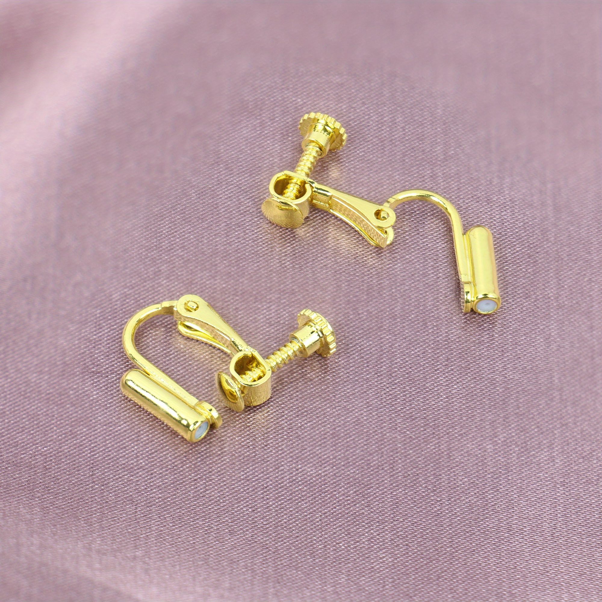 4pcs Copper Clip-on Earrings Converter, Earring Clamps For Non-Pierced Ears  DIY Earrings Making Supplies