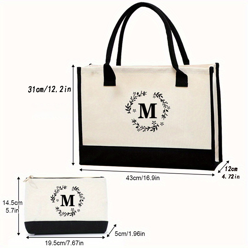 Mud Pie Canvas Patch Tote Bag