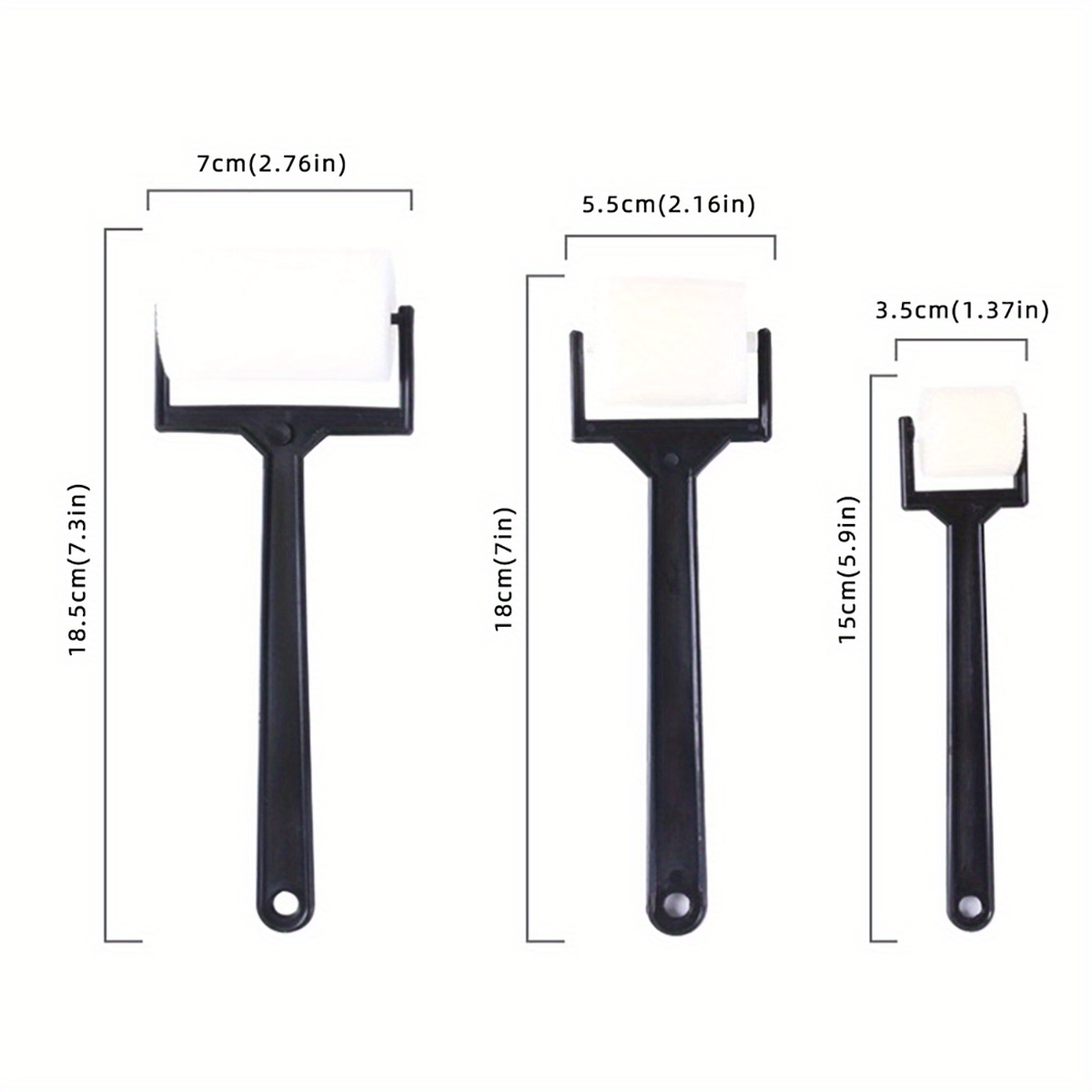 3pcs Sponge Paint Roller, Three Different Sizes, Large, Medium, And  Small(7.28*2.76inch, 7.09*2.17inch And 5.91*1.38inch)