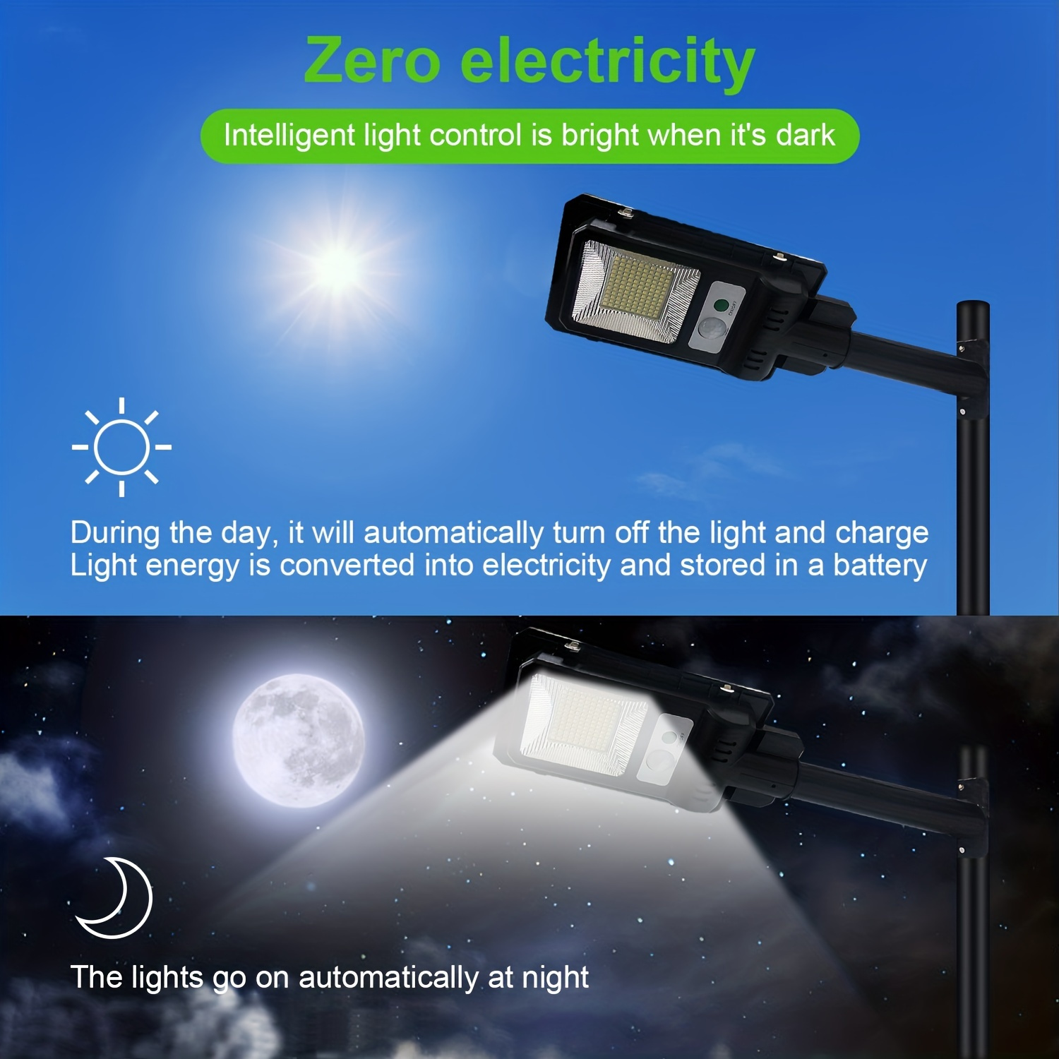 Solar Street Path Light Outdoor 120LEDs Radar Sensor Remote