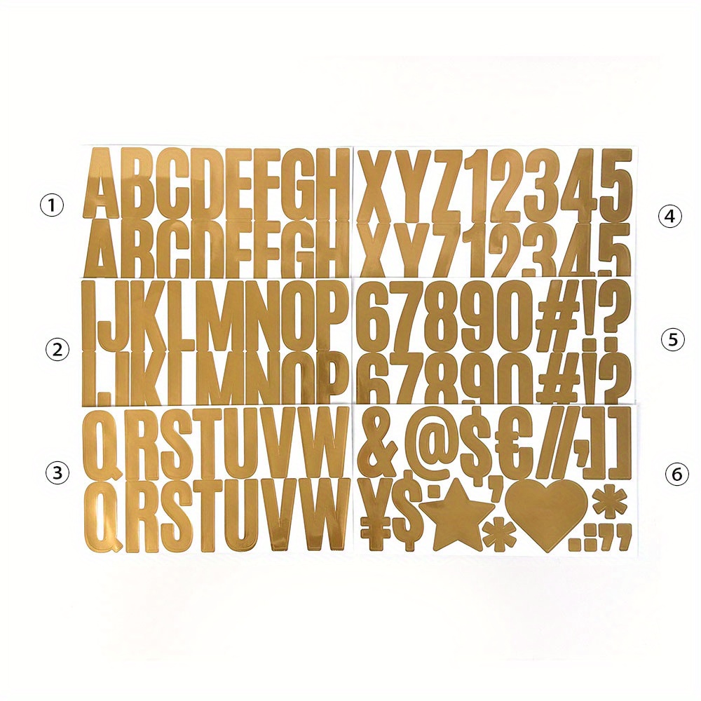 Bronzing Letter Stickers Large Letter Number Symbol Stickers - Temu