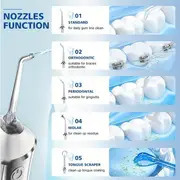 oral irrigator wireless electric interdental cleaner water flosser for teeth gums dental care 3 modes 5 replacement nozzles usb rechargeable suitable for travel details 2