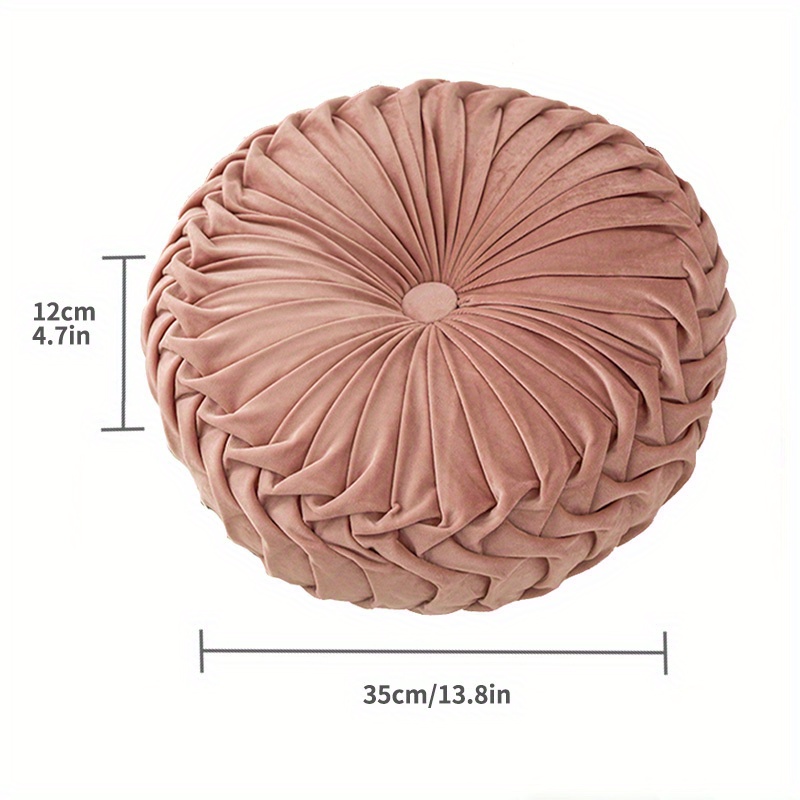 1pc pumpkin pillow solid color velvet pillow living room round futon bay window cushion tatami sofa pillow home decoration details 2