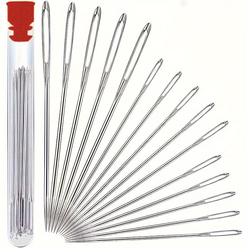 TIESOME16pcs Large-Eye Needle Set, Stainless Steel Darning Needle Yarn  Knitting Needles Sewing Needles Wool Needle Hand Knitting Needles Sewing