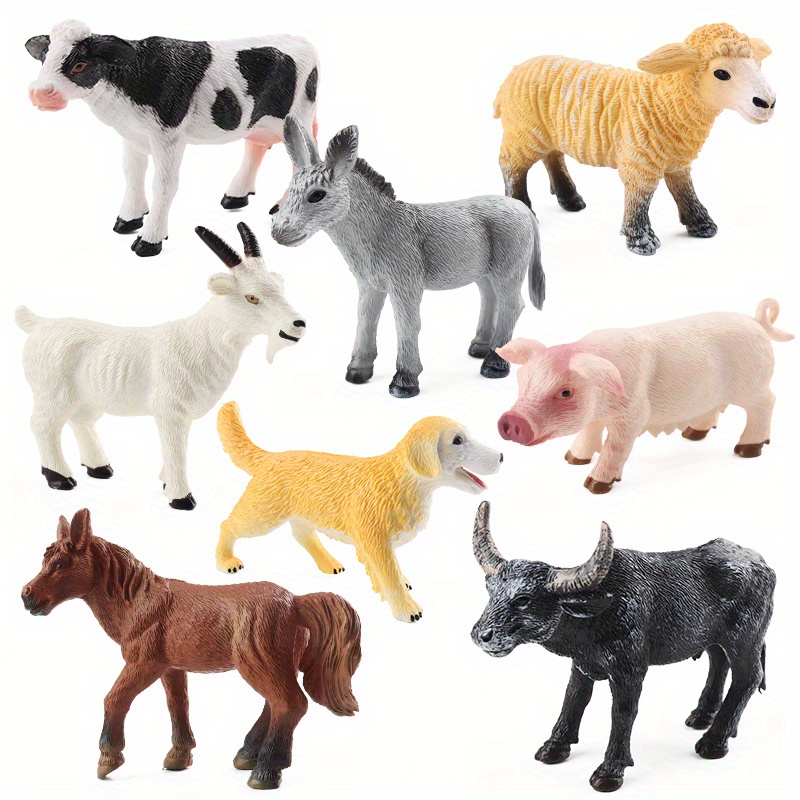 Tradineur - Animal de granja de juguete, figura de pvc para niños,  miniatura realista, simulación, coleccionismo, regalo, decora