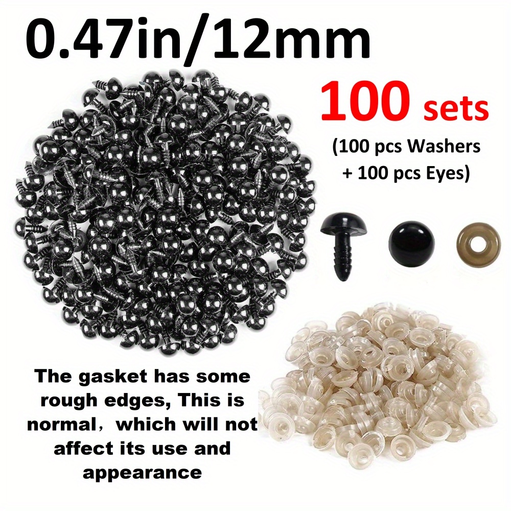 Black Plastic Safety Eyes With Washers For Doll Making Multi - Temu