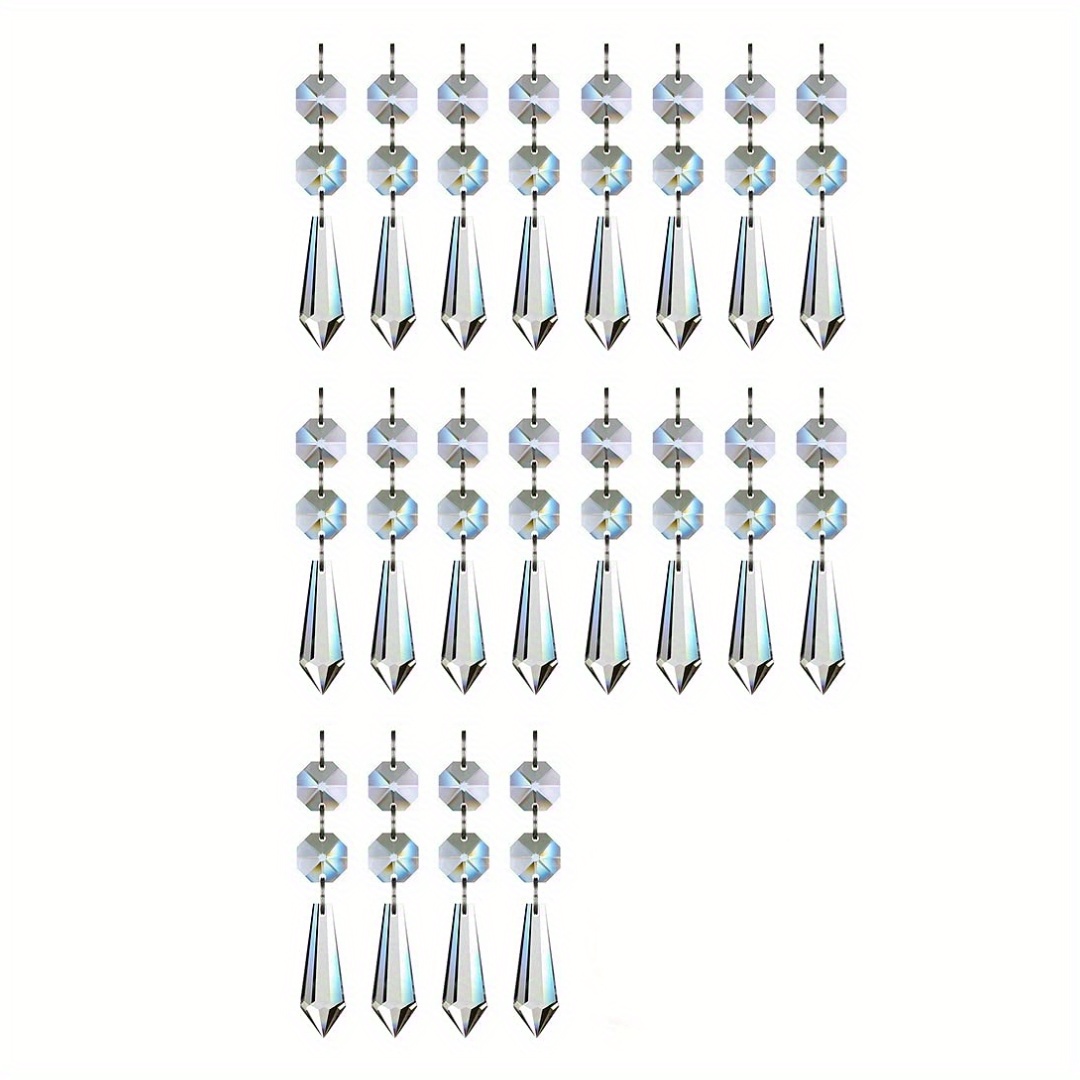 20pcs Clear Chandelier Icicle Crystals Prisms Hanging Crystal Bead