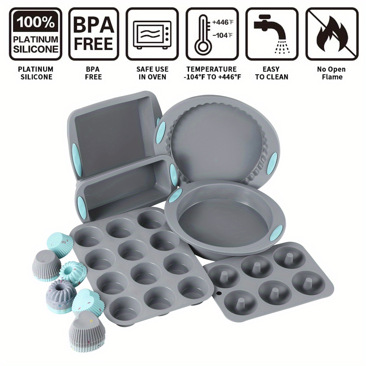 Silicone Cake Mold Baking Pan Round Non-Stick Bakeware Pan Reusable Cake  Pan Silicone Cake Baking Tray BPA-Free,type 2 