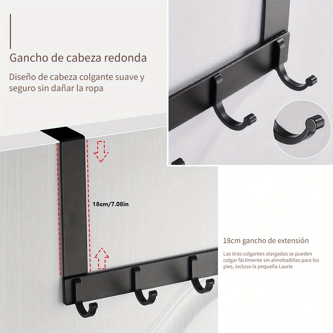 1 Colgador Puerta Gancho Puerta Resistente Toalla Colgante - Temu Mexico