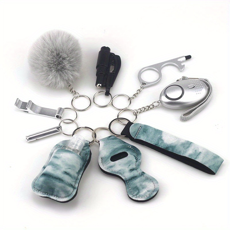 Safety Keychain Full Set Self Defense Security Keychain Set - Temu