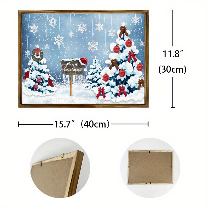 Christmas Tree Decoration framed Picture Landscape Wall Art - Temu