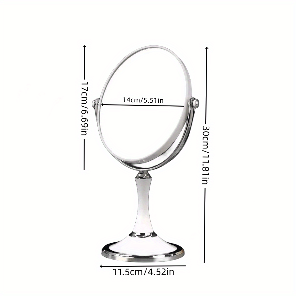 Magnifying Table Vanity Mirror Round Oval Pedestal Chrome Shaving Cosmetic