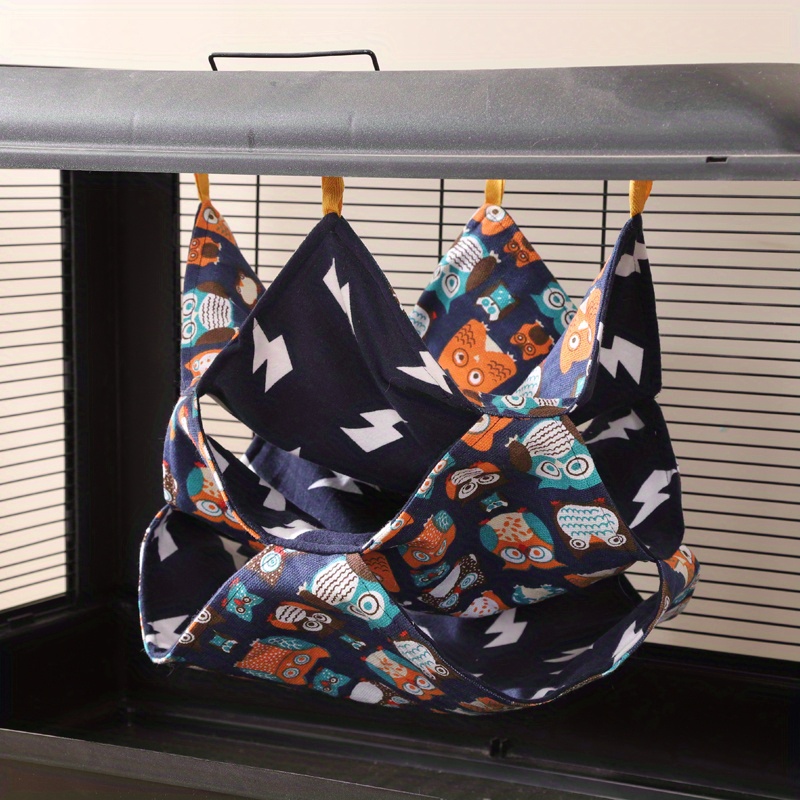 Image of Small Animal Hammock Pet Cage Accessories Hamster Swing Bed Bag 3-layer Sugar Glider Hammock Rats Ferret Squirrel Guinea Pig Hiding Warm Bed