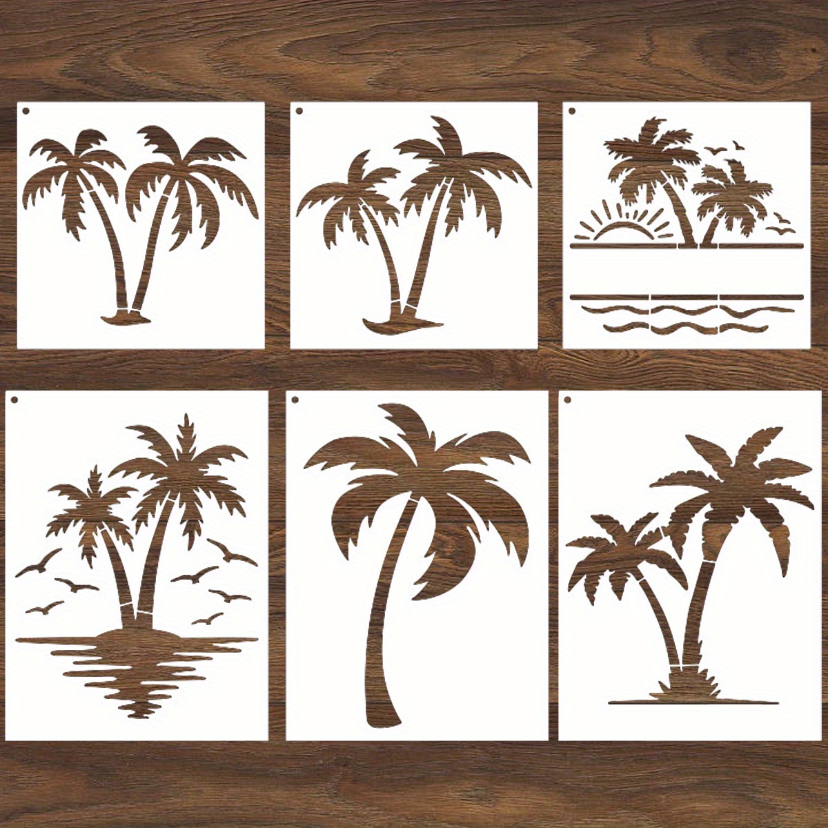 Palm Trees Tree Beach Sun Moon Stencil (195) – Stencilville