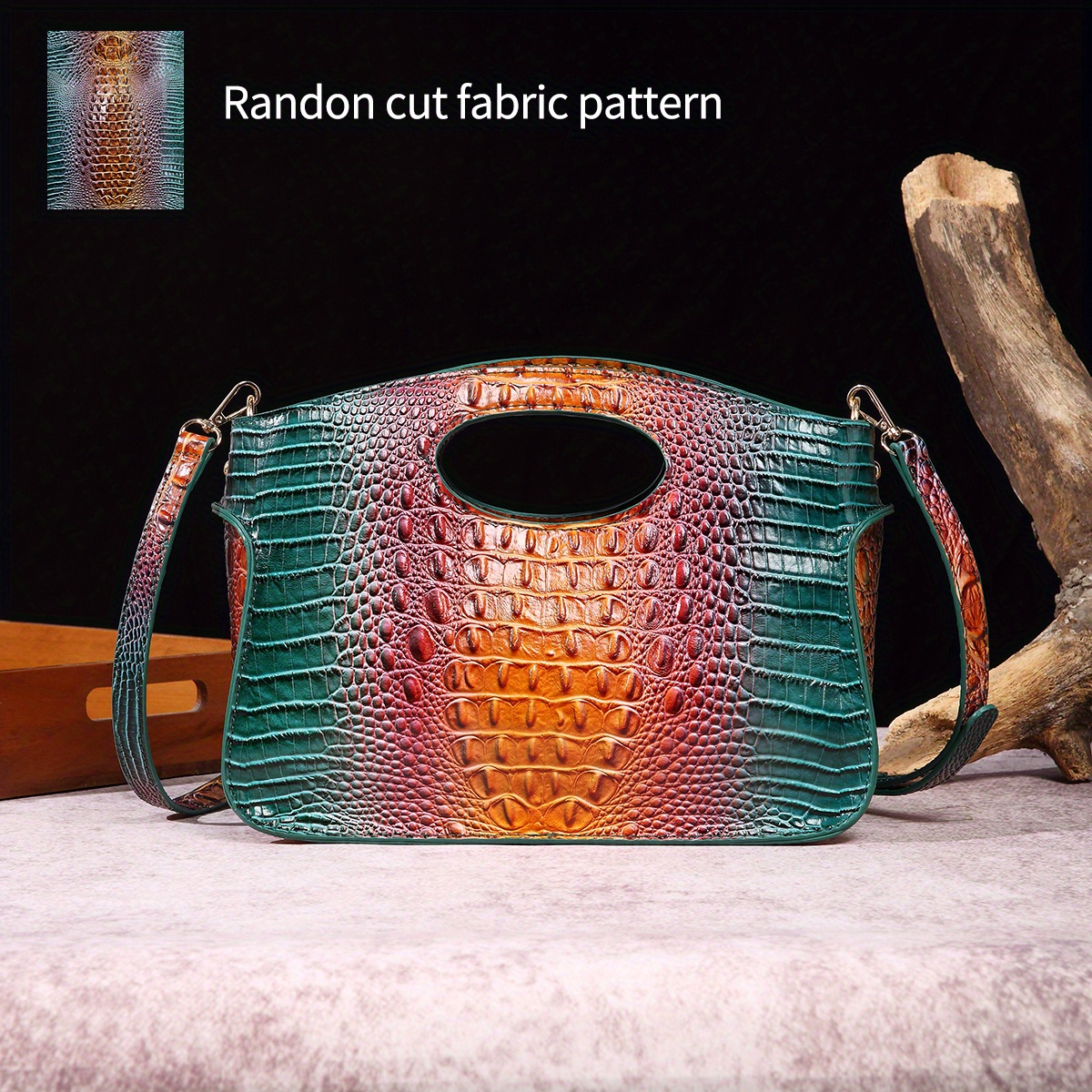 Crocodile Pattern Shell Bag, Metallic Color Crossbody Bag, Fashion Zipper  Handbag Purse For Women - Temu