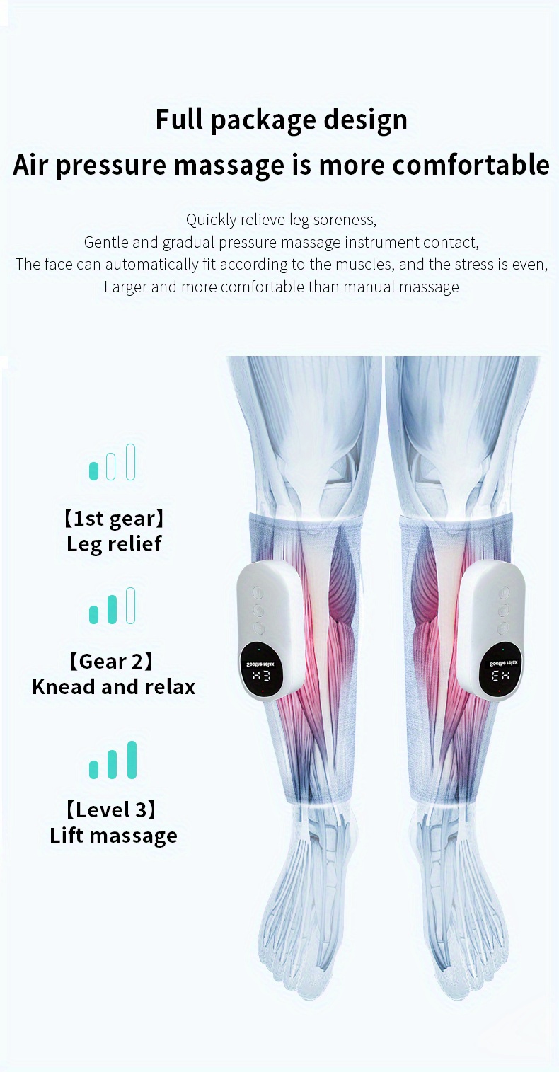 Heating Leg Massage 3 Modes Vibration Leg Air Compression Temu