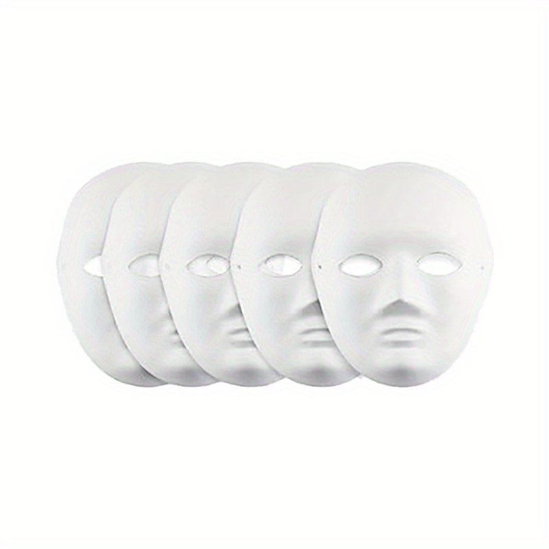 Aspire 6 Pack Blank Face Mask for DIY Craft, Paintable Ghost Face for Dance  Cosplay Party, White Paper Masks Costume Accessories