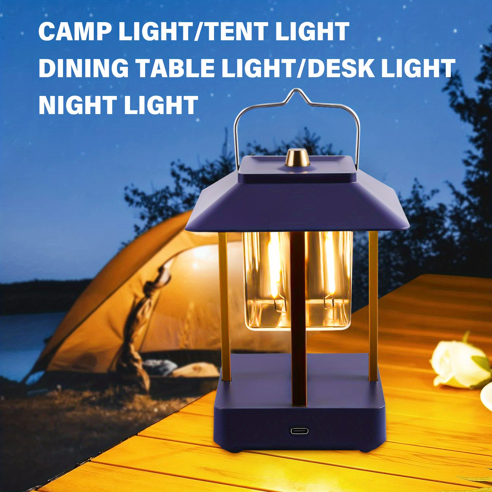 Led Camping Lantern, Rechargeable Filament Lamp, 3000k Minimalist Ambient Camping  Lights, 2 Light Modes, Ipx4 Waterproof Tent Lights, Dimmable Light For  Emergency, Usb Cable Included - Temu