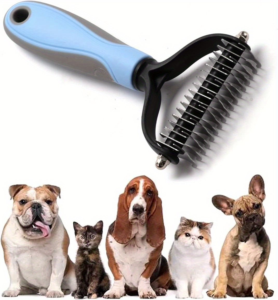 Pet Grooming Brush 2 Sided Undercoat Rake Dogs Cats Temu Kuwait