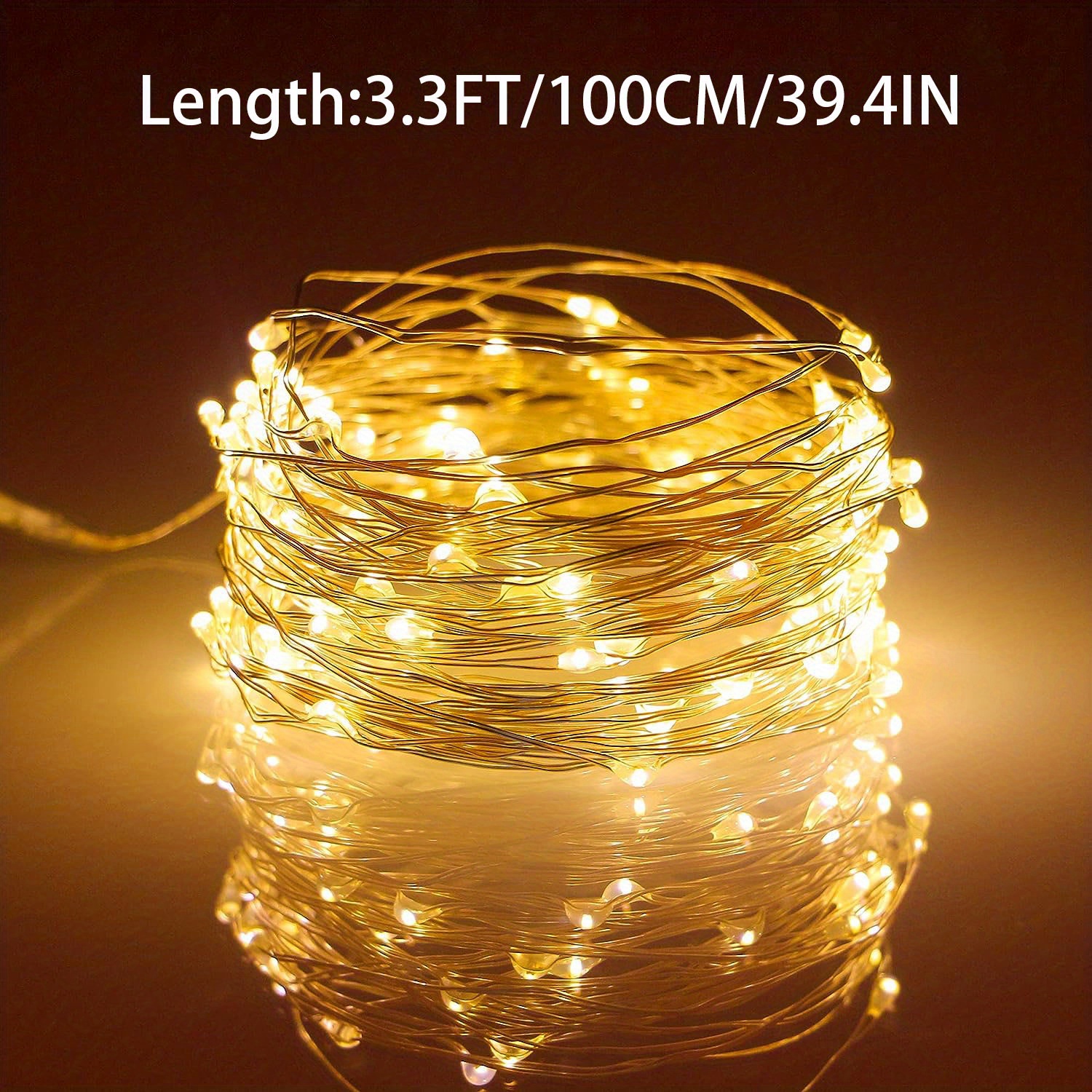 Christmas String Lights 30 LED Battery Operated, Timer, Decorative Lights for Indoor and Outdoor, Wedding Party, Christmas Tree, Size: 30 LED 10ft