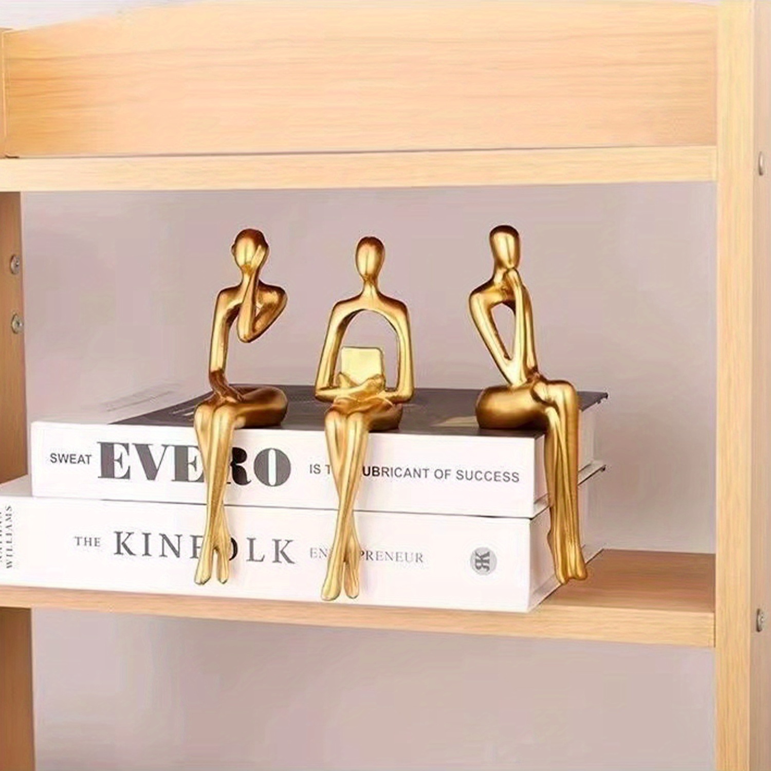 Golden Abstract Sitting Sculpture Home Accents Thinker Temu